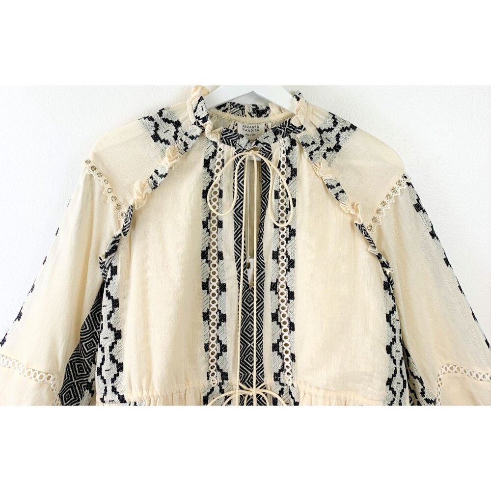 Nwt Hemant And Nandita Boho Mini Dress Size M - image 4